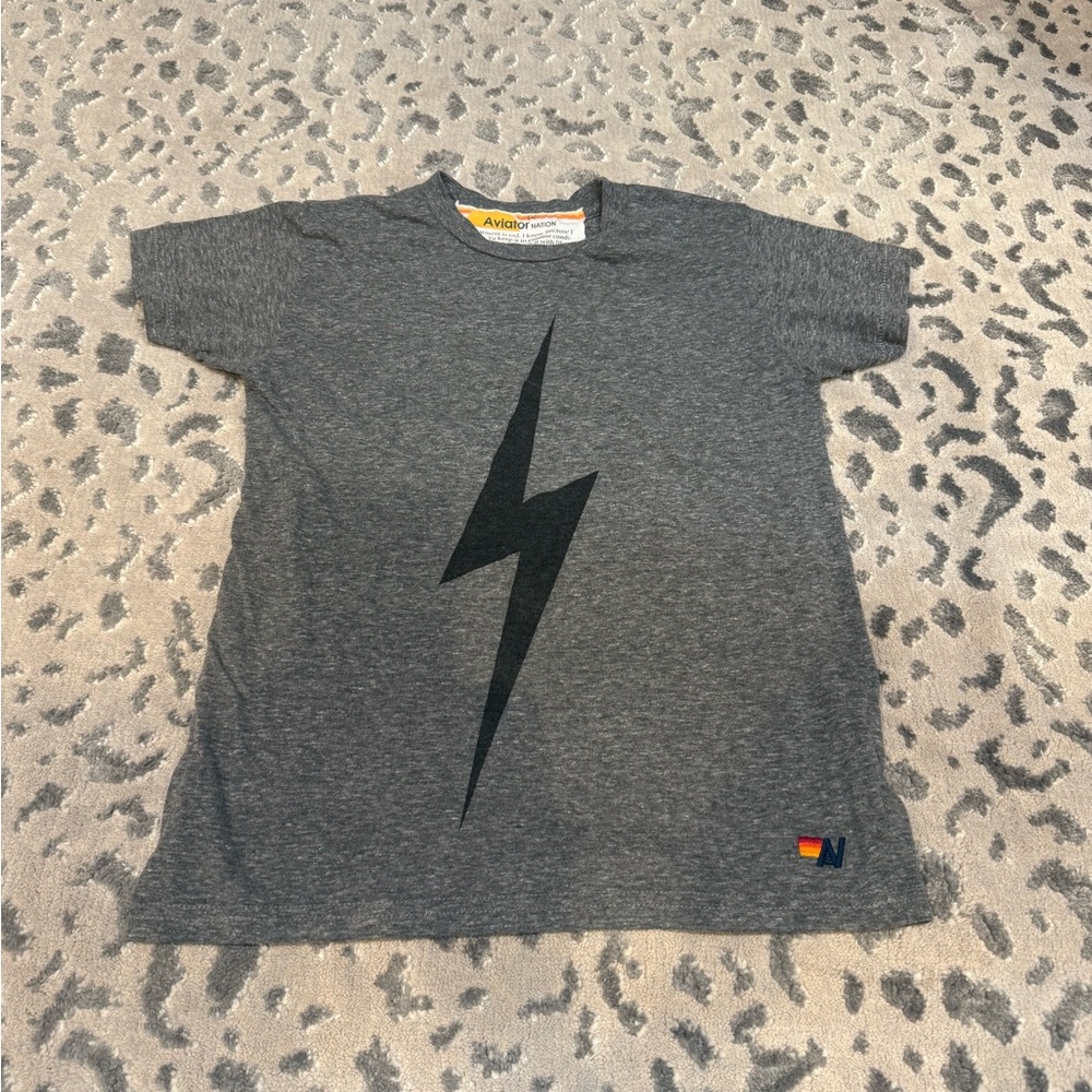 Aviator Nation Charcoal Lightning Bolt Tee